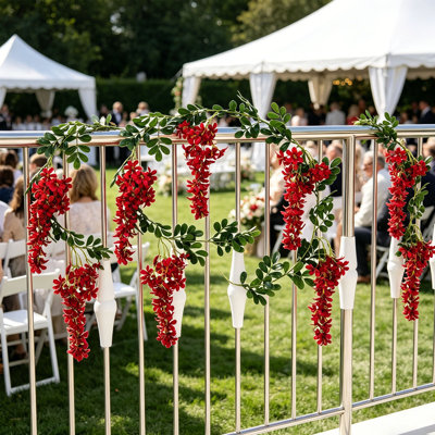  Artificial Greenerys Forsythia Plastic Wisteria Garlands and Decorative Floral Vines for Doors Windows Railings and Home Decor Wedding Ambiance Decorations