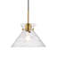 Suspension moderne en laiton et verre martelé de 25 cm, intensité variable, avec cordon ajustable