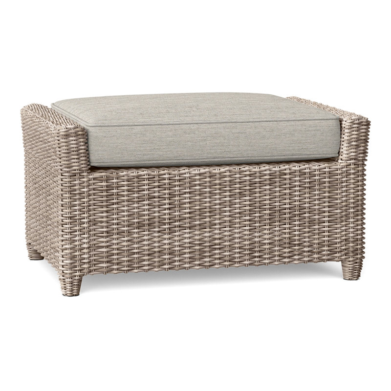 Sag Harbor Outdoor Ottoman, Fog, Oyster