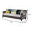 93.4" W Transitional Sofa, Gray/Beige/Teal/Olive