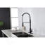 Spring Kitchen Faucet With Pull-Out Sprayer, Stainless Steel Single Handle Single Hole Kitchen Sink Faucet