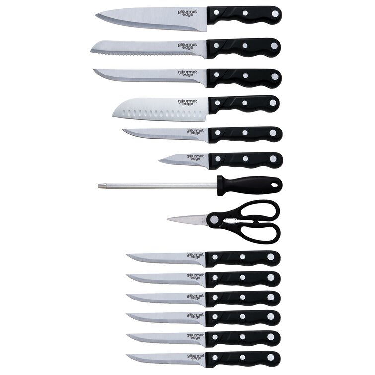 Gourmet Edge Diamond Stainless Steel Nonstick Blade Cutlery Set W