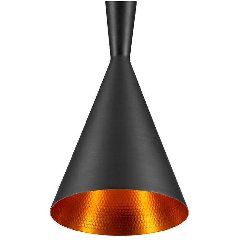 Ariandne 1 - Light Single Cone Pendant, 15" H x 8" W x 8" D, White/Gold