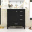 Ensemble de meuble-lavabo 30 po avec lavabo en céramique, armoire de rangement et 3 tiroirs-1817015567
