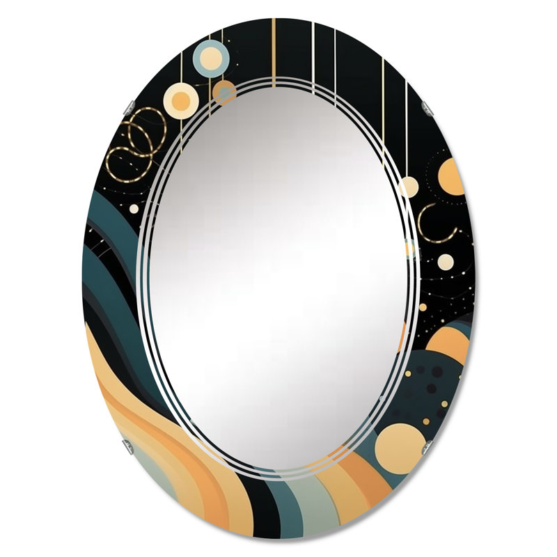 Brogue - Miroir mural moderne ovale, 36 po x 24 po