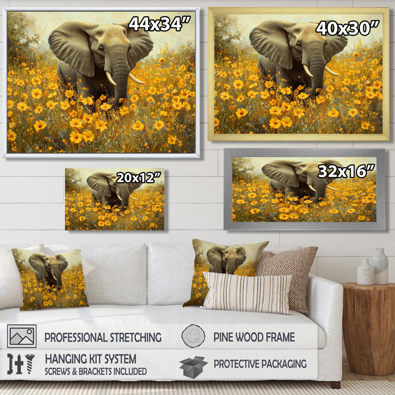 Gulbranson - Animals Wall Art, Single Picture Framed Print, 30" H x 40" W, Black