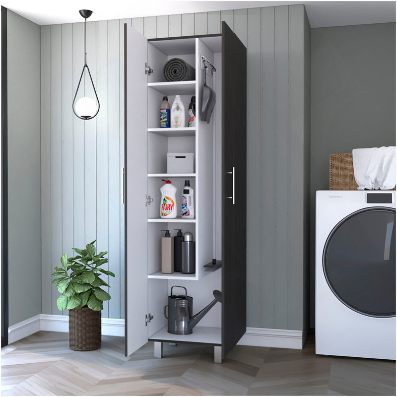 Armoire garde-robe à balconnet, cinq tablettes