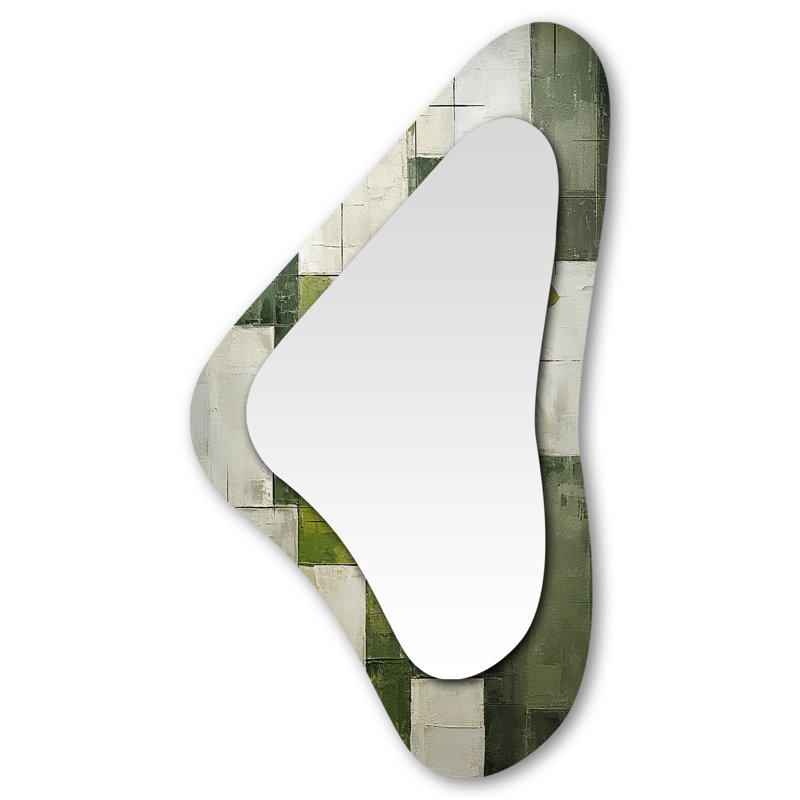 Miroir mural décoratif asymétrique vert Menna