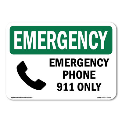 Phone 911 Only Decal 5" X 3.5"