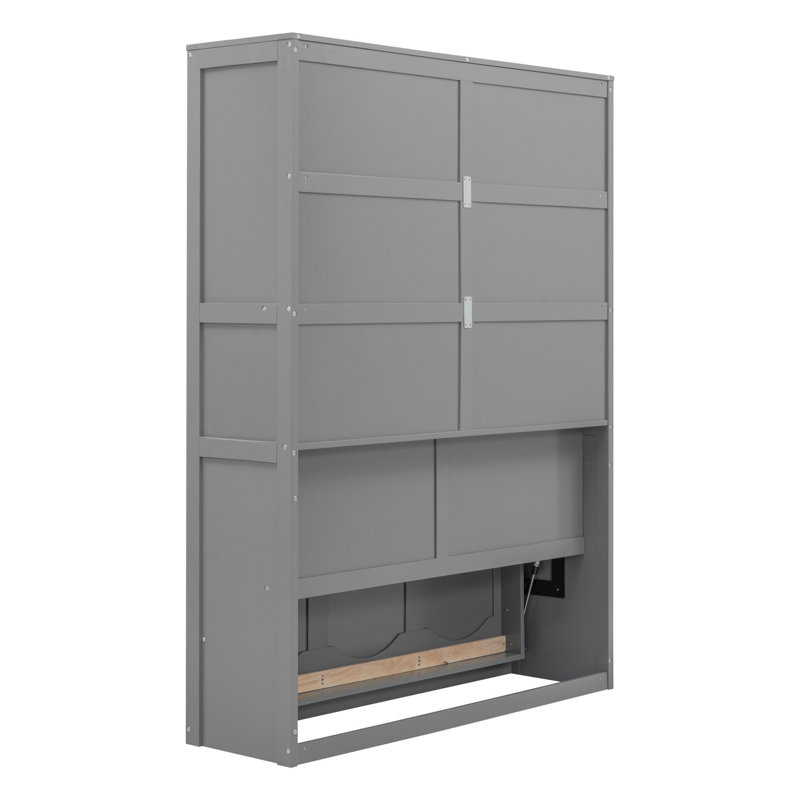 Lit plateforme plateforme avec lit escamotable et tablettes, cadre de lit moderne pour chambre d'amis, Double