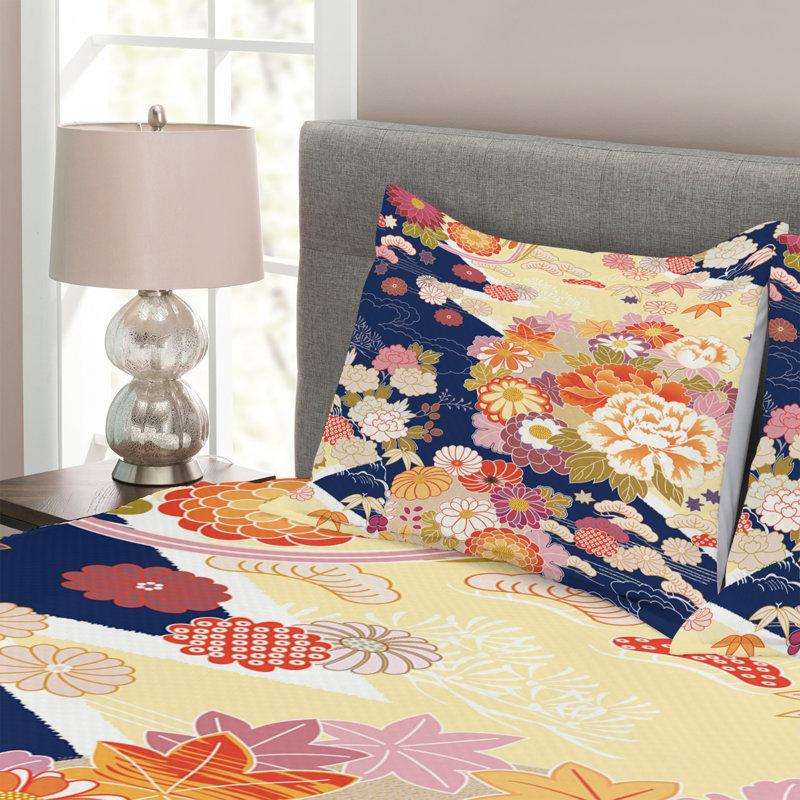 Adest Bedspread Set with Pillow Sham, 220 x 220 cm Bedspread - 2 Shams