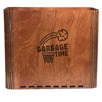 Slim Trash Can - "Garbage Time" - Wooden Garbage Bin