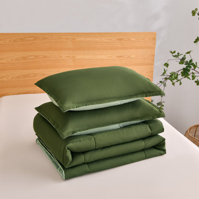 Ensemble d'édredon de luxe à deux tons 2/3 pièces - Ensemble d'édredon respirant - Rembourrage ultra doux en fibres pour une chaleur toutes saisons - Ensemble d'édredon matelassé