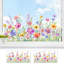 2 feuilles autocollantes de fleurs statiques de fleurs sauvages autocollants de fenêtre de printemps et d'été colorés