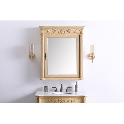 W H Surface Framed Medicine Cabinet Mirror 3 Fixed
