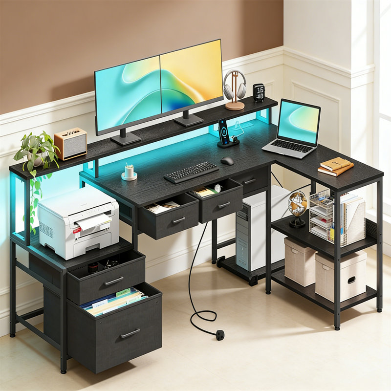 Metal Base Computer Desk