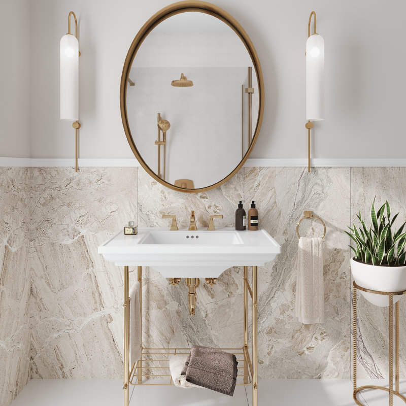 Splendor 23.62'' W x 47.25'' L Porcelain Singular Tile, Matte Beige