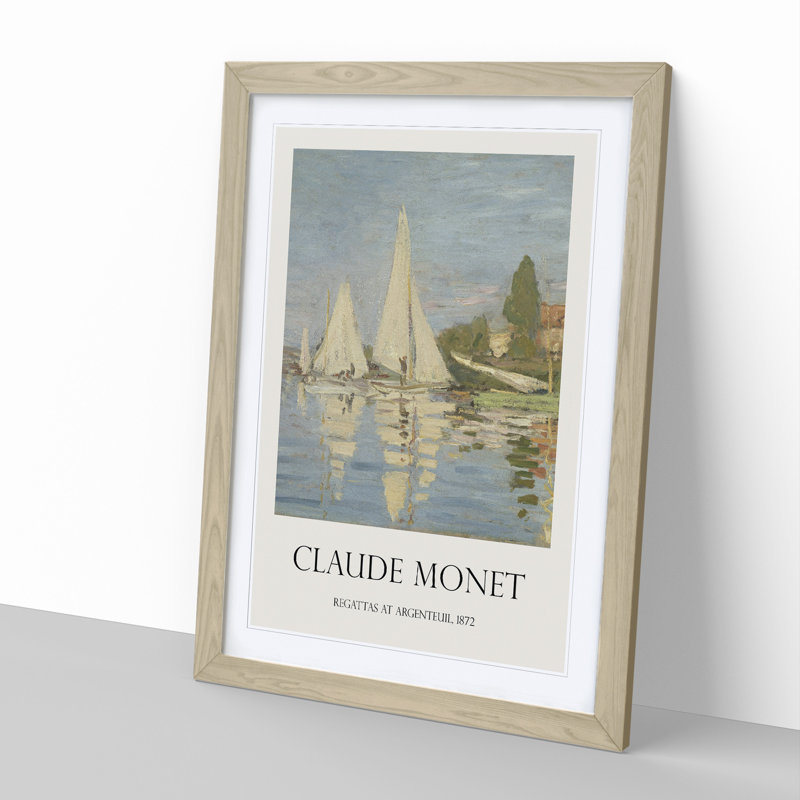 Regattas at Argenteuil by Claude Monet - Picture Frame Graphic Art, 65cm H x 48cm W x 2cm D