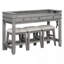 Ensemble de table de salle à manger 4 pièces rétro avec tiroirs de rangement et chargement USB-133344266-133344270-133344268
