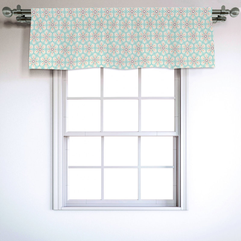 Sateen Floral Ruffled Window Valance