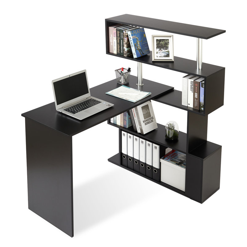 Milroy L-Shaped Writing Desk, Black