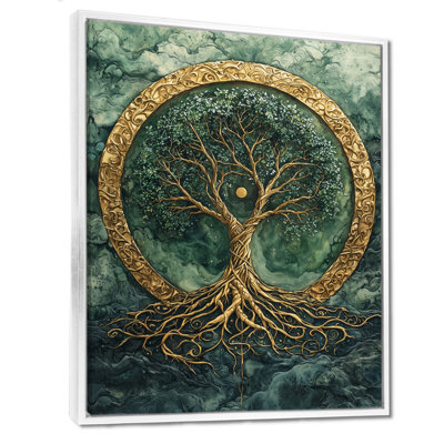Moniet, un arbre vert de la vie dans les racines célestes - Arbre de vie, art mural