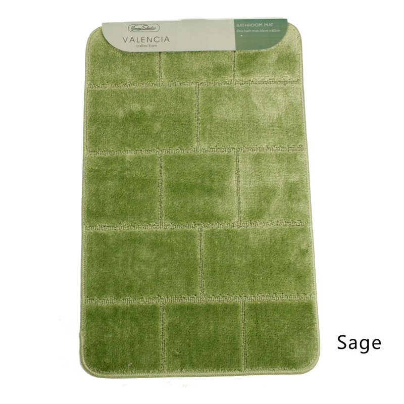 Abibail Non-Slip Bath Rug, Sage
