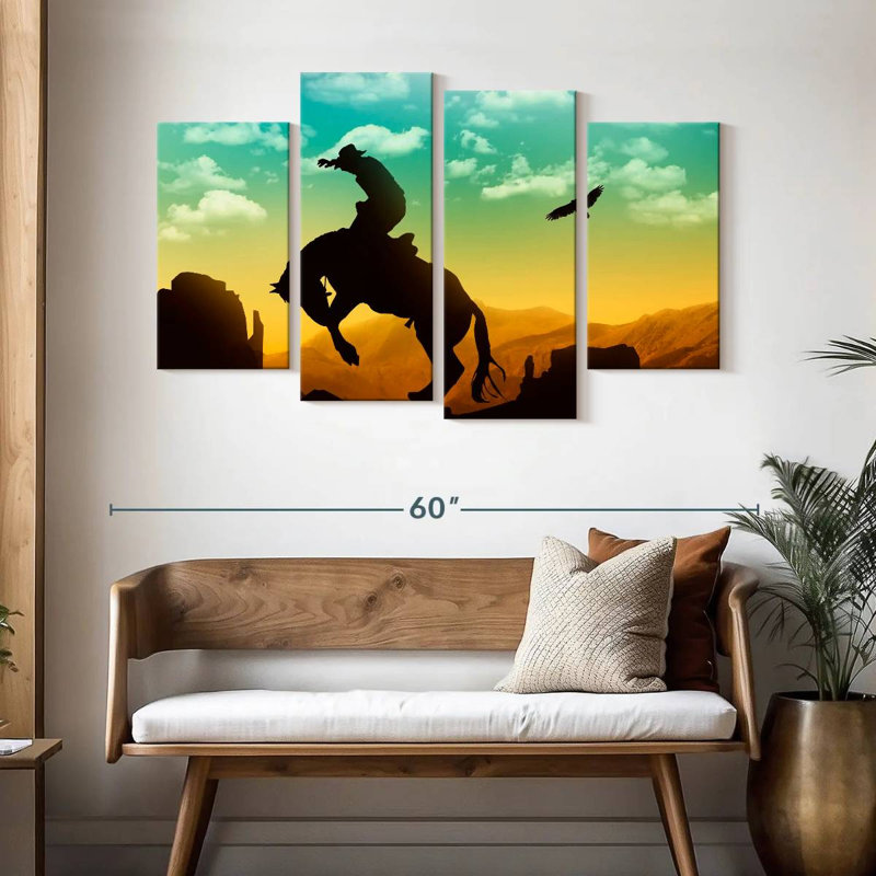 Lelar Eagle And Cowboy, 32" H x 52" W