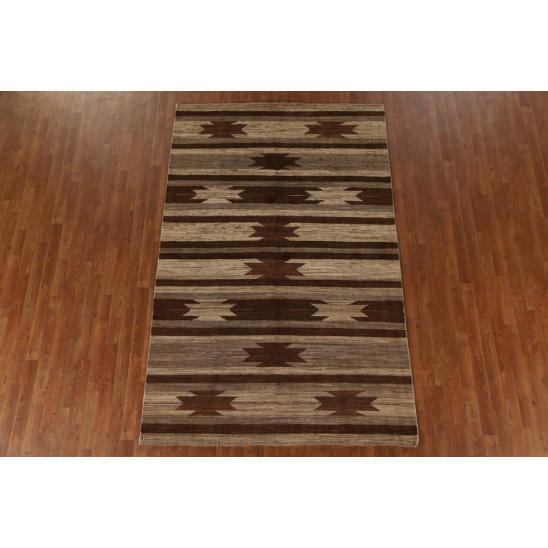 Tapis oriental géométrique Gabbeh 6 x 9