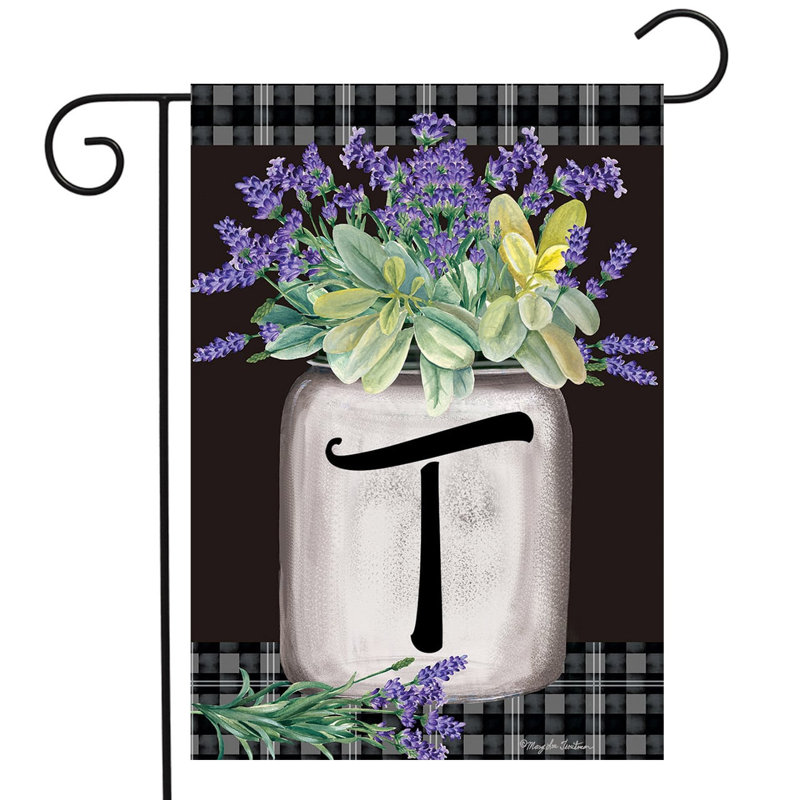 Drapeau de jardin ferme monogramme lettre T