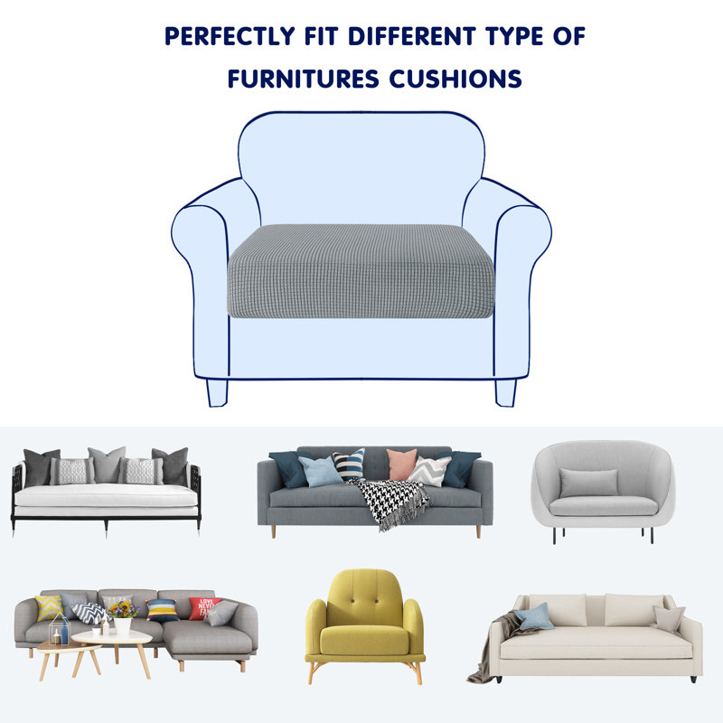 Box Cushion Armchair Slipcover, Light Grey