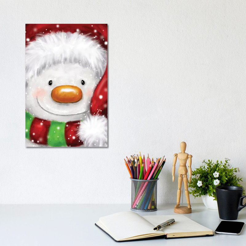 Snowman III by MAKIKO - Wrapped Canvas Print, 20.32 cm H x 30.48 cm W