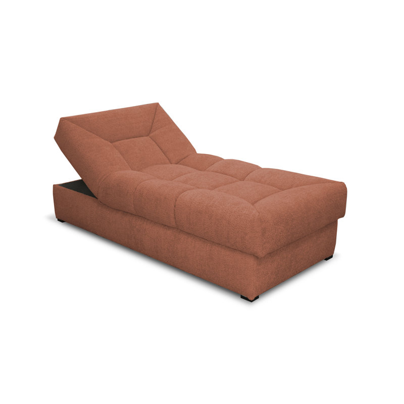 Upholstered Chaise Lounge, Orange