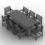 Un grand ensemble de salle à manger adapté à la pelouse de la cour, comprenant une table ultra-longue et 8 chaises, spécialement conçu pour les réunions de famille haut de gamme-820027035
