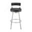 Tabourets de bar pivotants modernes, similicuir noir et acier pour la cuisine