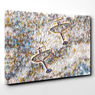 Spitfire RAF Duo Planes - Wrapped Canvas