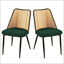 Ensemble de 2 chaises de salle à manger en rotin vert