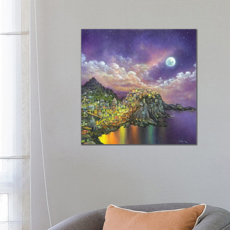 City On A Hill by ColorByFeliks - Print on Canvas, Wrapped Canvas, 45.72 cm H x 45.72 cm W x 3.175 cm D