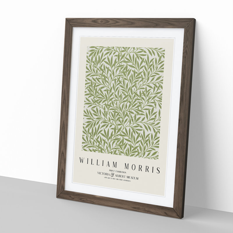 Willow Pattern Vol.1 Print by William Morris - Picture Frame Painting, Walnut, 48cm H x 36cm W x 2cm D