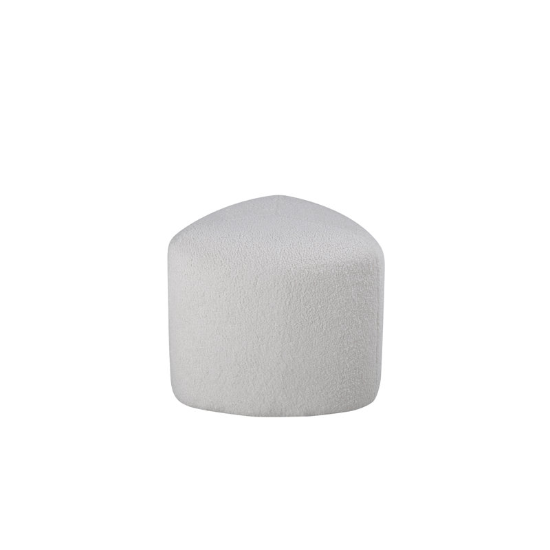 Darenda 46cm Wide Round Pouffe Ottoman, Off White