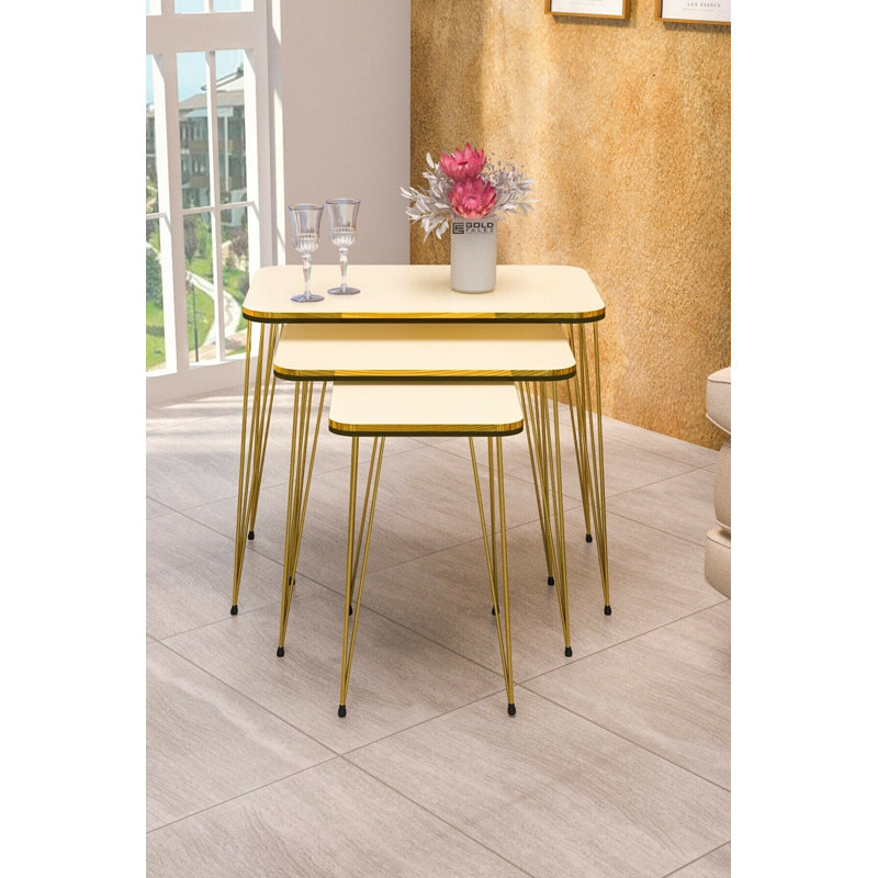 Ayleen 24cm Console Table, Cream White