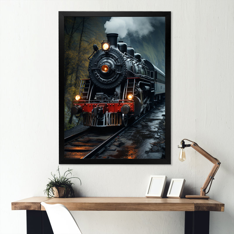 «The Massive Steam Locomotive Belches Smoke I», reproduction sur toile moderne, H 44 po x l 34 po x P 1,5 po