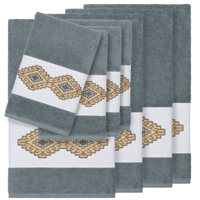 Gianna 8 Piece Turkish Cotton Towel Set, Teal