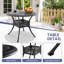 Table de salle à manger ronde de patio de 90 cm (35,43 po) avec trou pour parasol de 4,8 cm (1,88 po), cadre en aluminium moulé