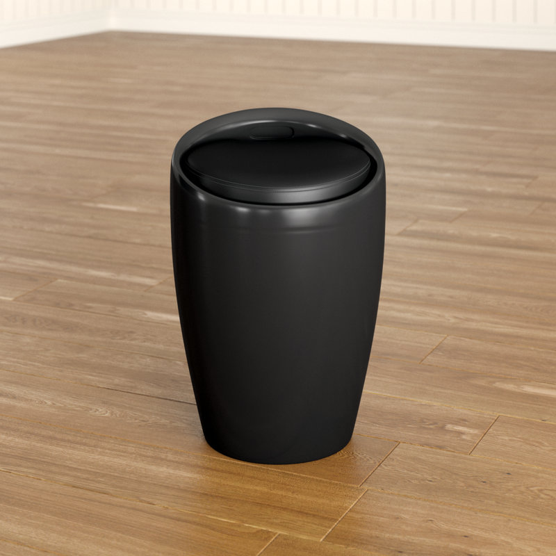 Evan Plastic Accent Stool, Black