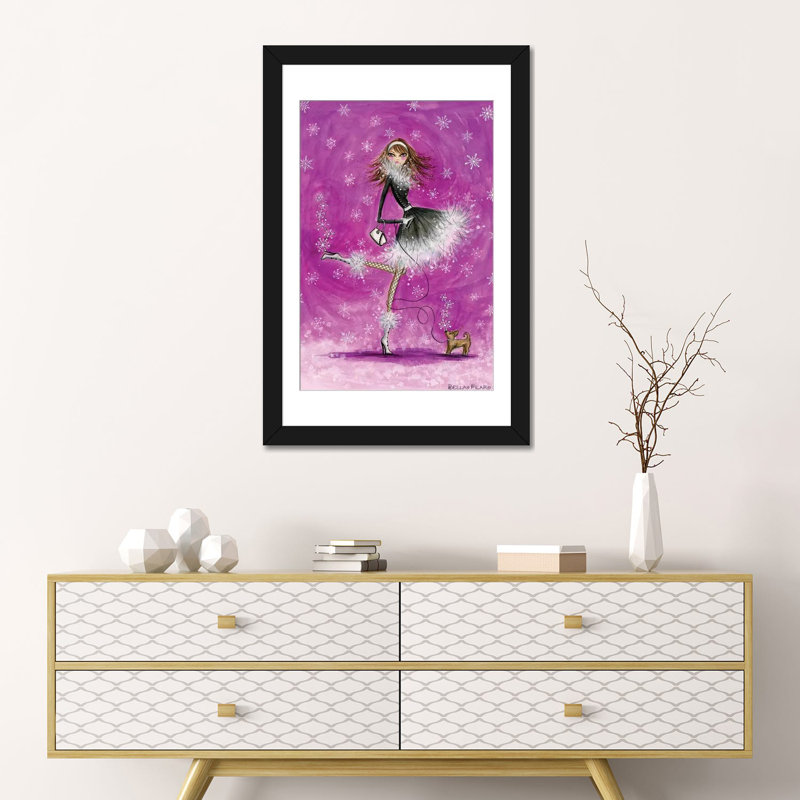 «Bella» par Bella Pilar, reproduction sur toile tendue, H 24 po x l 16 po x P 1 po, Papier d'art encadré noir, Blanc