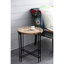 Table d'appoint avec plateau en bois exceptionnel, 21,5 po x 24 po, pour le salon et la chambre à coucher, conception moderne, fabrication en sapin et fer de qualité,