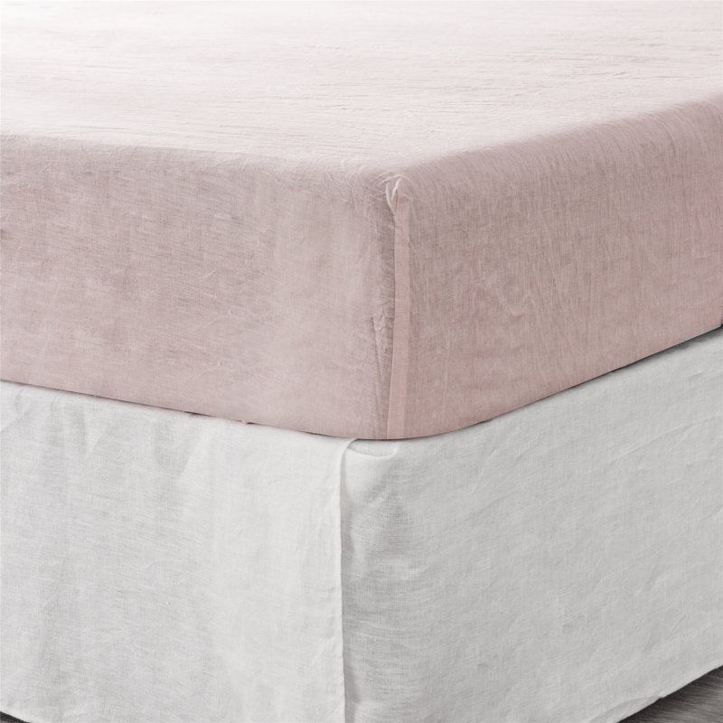 Blue Linen Queen Fitted sheet, California King Fitted Sheet, Pink