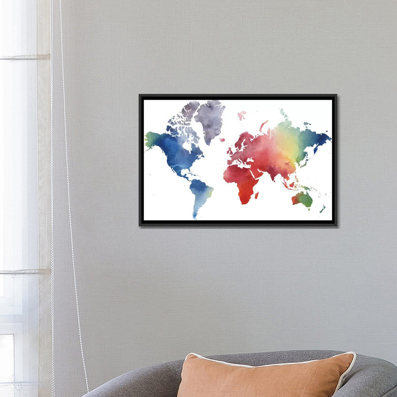 « arc world », impression sur toile, H 18 po x l 26 po x P 1,5 po, Toile avec cadre noir