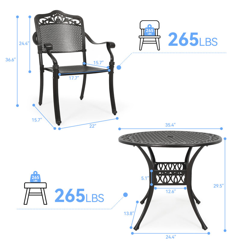 Ensemble de table de salle à manger 3 pièces